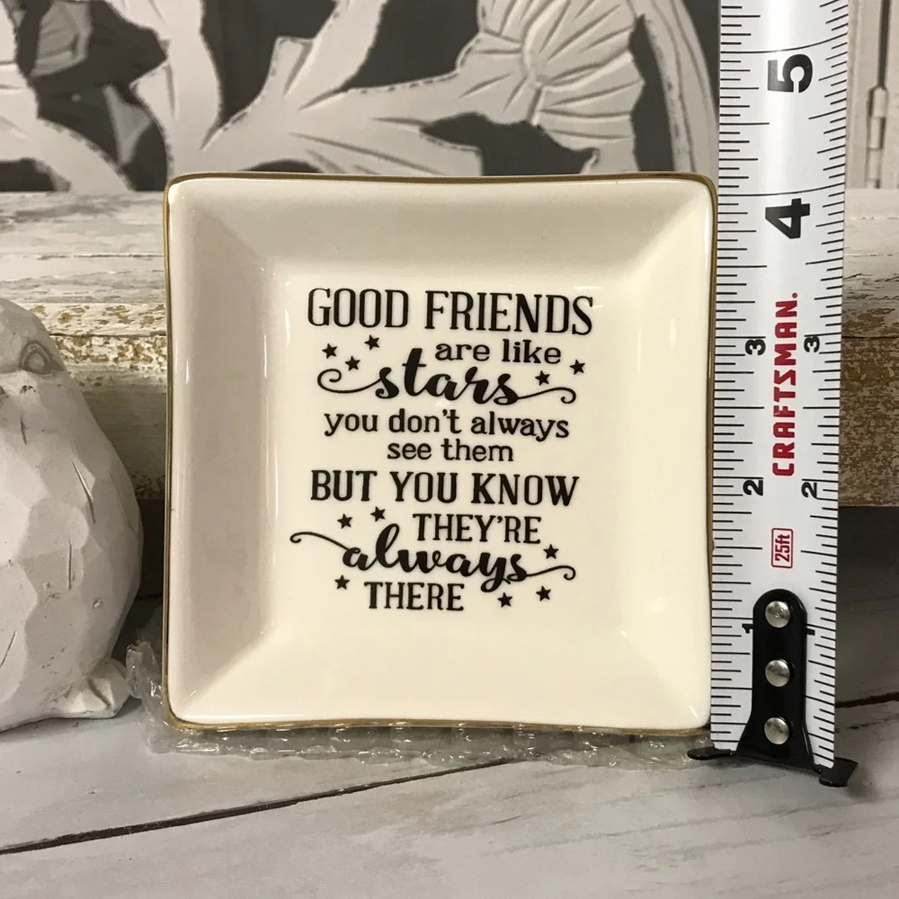 Ceramic Friendship Ring & Jewelry Holder / Trinket Dish, Ivory, Ring Holder